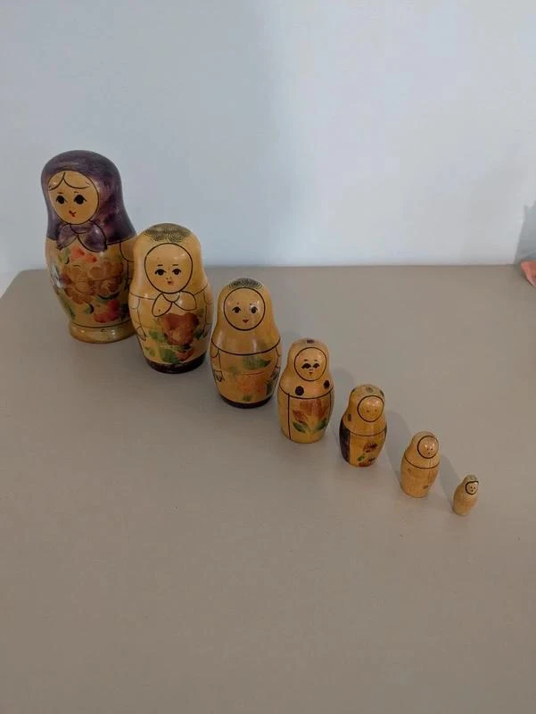 Lot of genuine Russian wooden Matrioshka dolls made USSR – photo 2